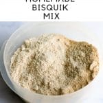 biscuit mix in a plastic container
