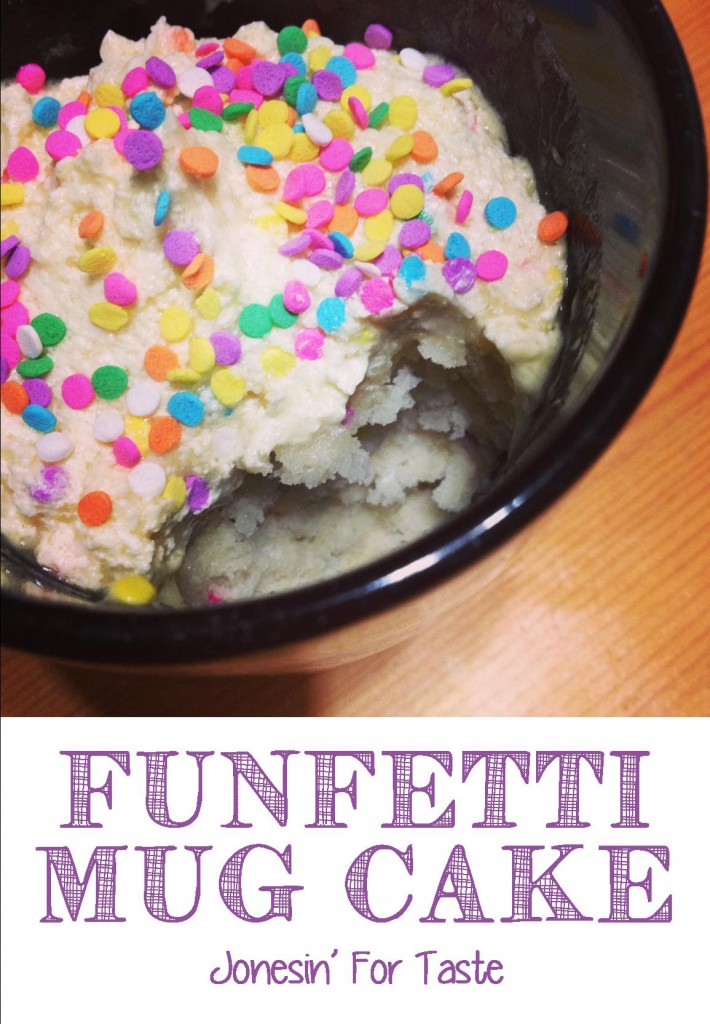 For those times when you only want just a little bit. Funfetti Cake in A Mug with buttercream frosting
