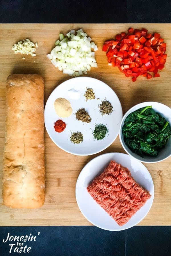 ingredients laid out on a cutting board