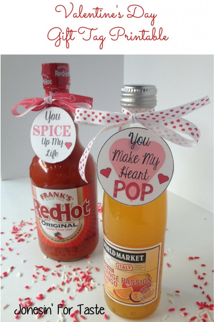 Valentine's Day Gift Tag Printables- You Make My Heart Pop & You Spice Up My Life, just add hot sauce and soda