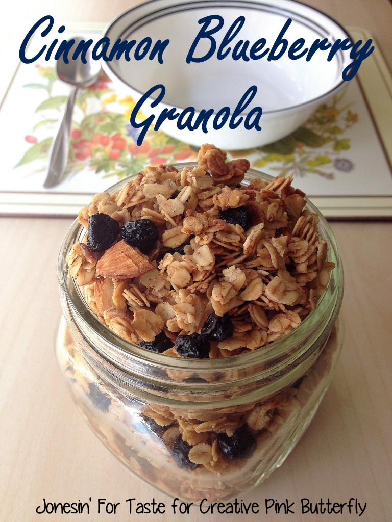 This Cinnamon Blueberry Granola is easy to make at home with the kids and has great cinnamon flavor without being overly sweet.  Perfect for fall and the new school year.