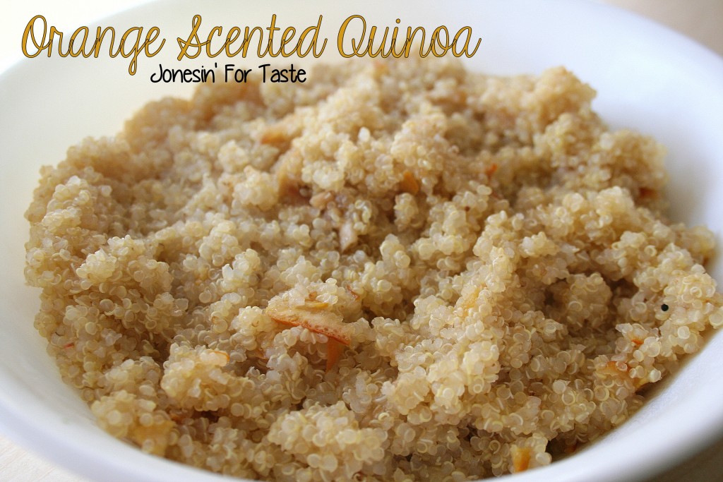 Orange scented quinoa sounds fancy but your usual quinoa is elevated with the secret ingredient- orange marmalade.