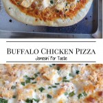Spice up the usual pizza night with Buffalo Chicken Pizza. A spicy sauce, topped with chicken and gooey cheese comes together for homemade pizza bliss.