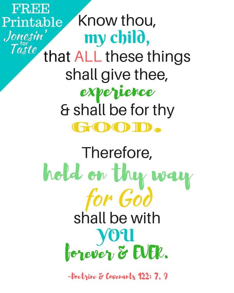Free printable scripture- "Hold on thy way for God shall be with you forever and ever"