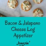 This Bacon and Jalapeno Cheese Log is an easy appetizer with a little bit of heat and a lot of bacon with creamy cheese for a delicious and easy cheese spread.