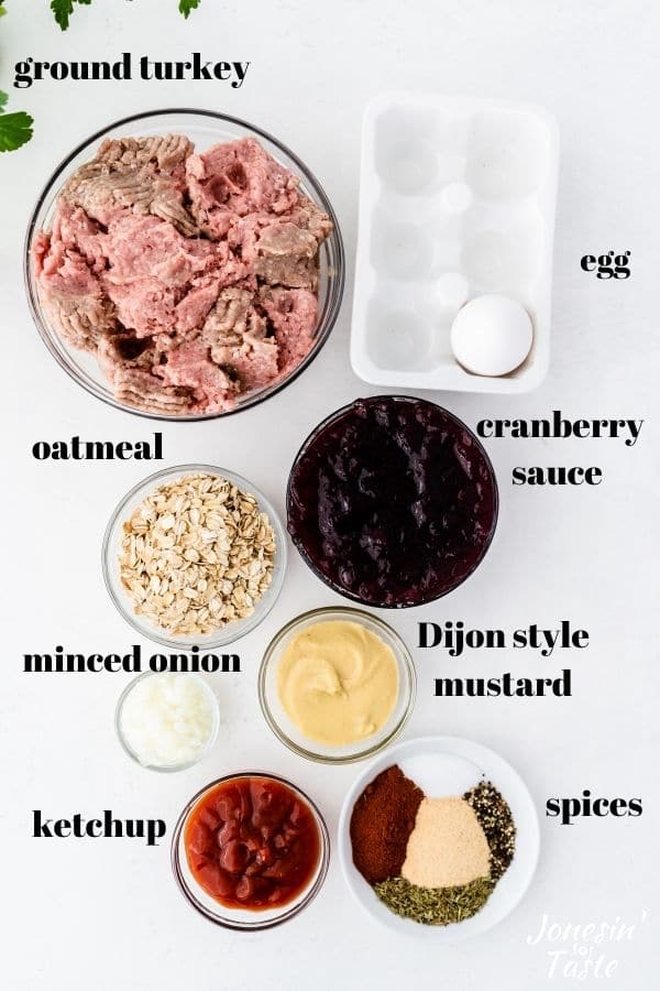 labeled ingredients on a white background