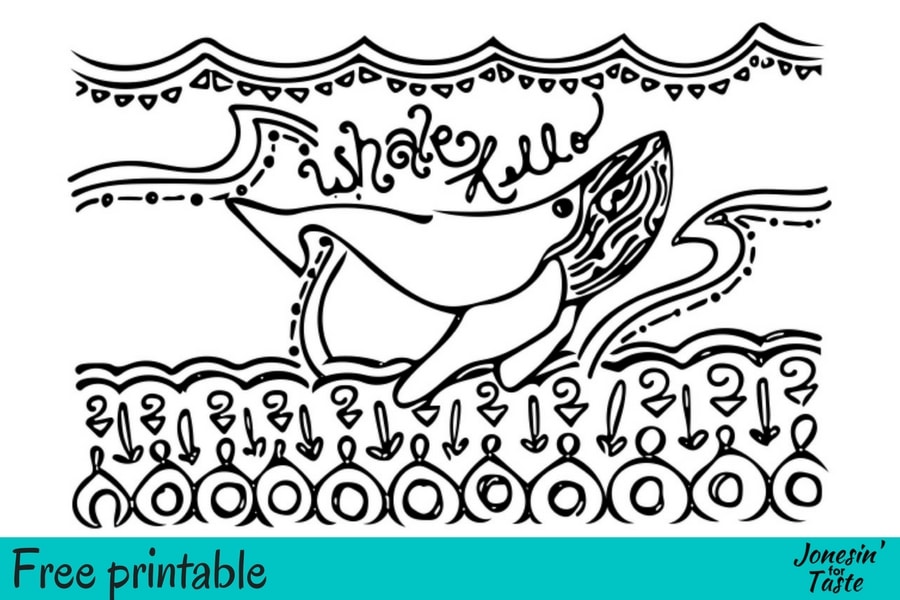 A whale coloring page of a whale swimming under water