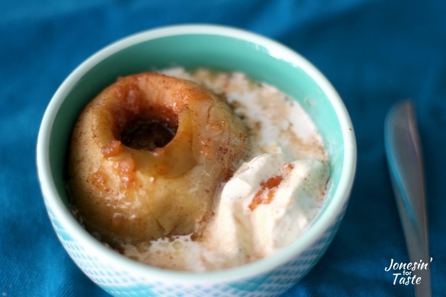 Slow Cooker Baked Apples with Cinnamon Ice Cream