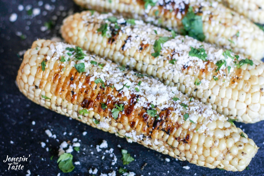 Grilled Corn with Cumin Butter and Cotija Cheese