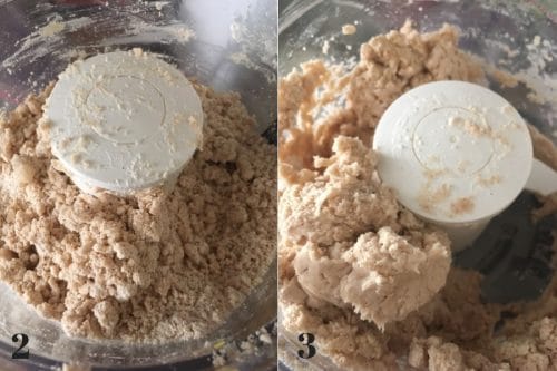 Showing the steps to make pie crust in a food processor