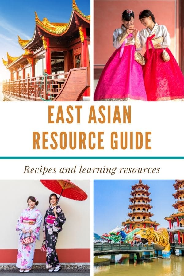 A collage of 4 pictures representing different East Asian countries with a text graphic in the center with the title of the article