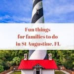 the lighthouse in st augustine florida with a word graphic over it