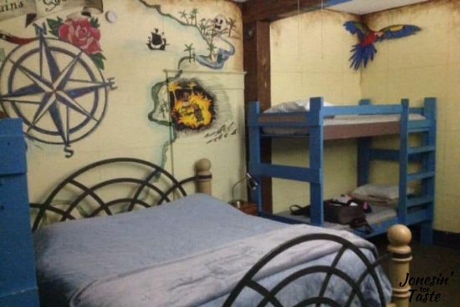 a pirate themed bedroom at the pirate haus