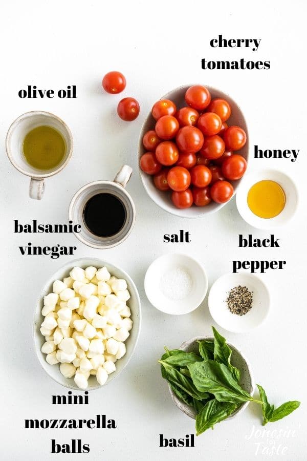 ingredients in bowls and labeled in black on a white background