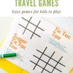 a yellow folder with a tic tac toe printable inside a sheet protector with 2 dry erase markers sitting on the page
